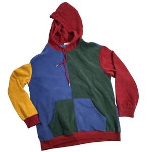 Colorful Hoodie Men's XL Colorblock Corduroy Pocket‎ Streetwear Hood Charmkpr